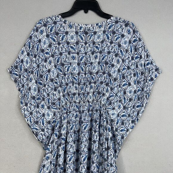 Rujuta Sheth Dress Womens One Size Blue Boho Maxi Kimono Coastal Resort Flowy - Picture 9 of 14